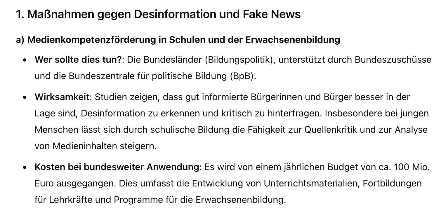 Aussagen von CHAT GPT zu Inhalt, Wirkungen und Kosten einer Förderung von Medienkompetenz</p>

<font size=